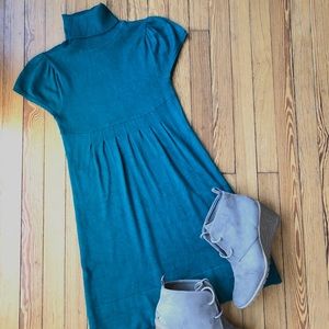 Teal sweater dress